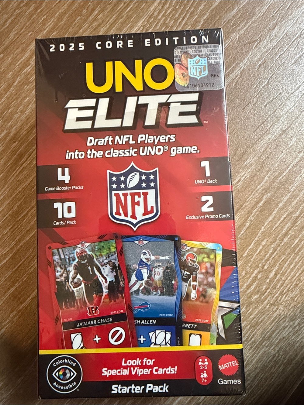 Mattel UNO Elite 2025 Core Edition Starter Pack - NFL
